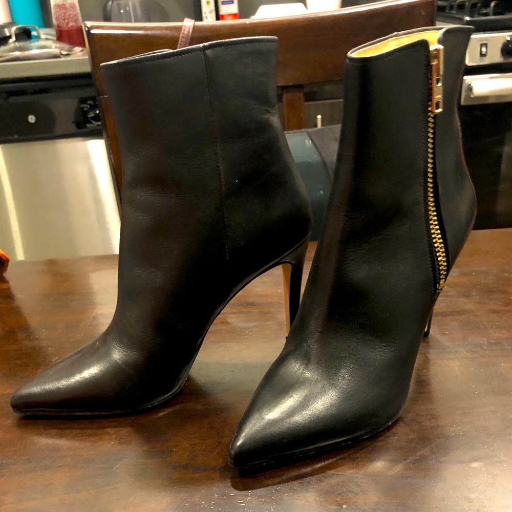 H&M Leather Black Ankle Boots